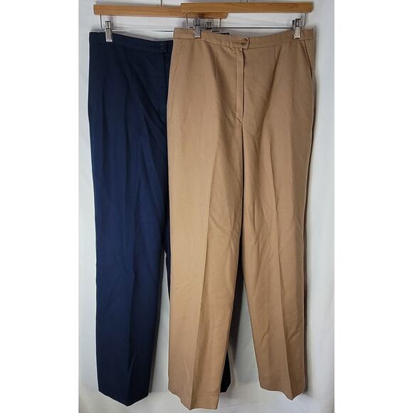 Pendleton- Women's Vintage 2 piece wool pants- Navy and tan- size 12 - Picture 1 of 13